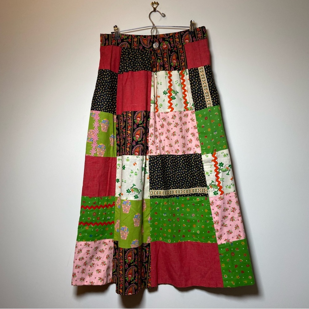 Vintage Quilted Patchwork Maxi Skirt